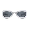 Retro Futurism Wrap Sport Thick Plastic Oval Sunglasses