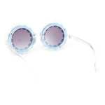 Girls Kids Size Daisy Jewel Trim Plastic Round Circle Lens Sunglasses