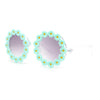 Girls Kids Size Daisy Jewel Trim Plastic Round Circle Lens Sunglasses