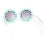 Girls Kids Size Daisy Jewel Trim Plastic Round Circle Lens Sunglasses