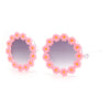 Girls Kids Size Daisy Jewel Trim Plastic Round Circle Lens Sunglasses