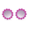 Girls Kids Size Daisy Jewel Trim Plastic Round Circle Lens Sunglasses