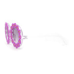 Girls Kids Size Daisy Jewel Trim Plastic Round Circle Lens Sunglasses