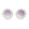 Girls Kids Size Daisy Jewel Trim Plastic Round Circle Lens Sunglasses