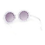 Girls Kids Size Daisy Jewel Trim Plastic Round Circle Lens Sunglasses