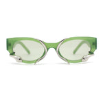 Snake Serpent Jewel Womens Mod Oval Thick Horn Sunglasses