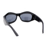 Trendy Exaggerated Curved Sport 90s Plastic Runway Sunglasses