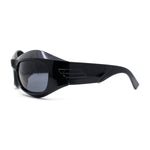 Trendy Exaggerated Curved Sport 90s Plastic Runway Sunglasses