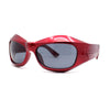 Trendy Exaggerated Curved Sport 90s Plastic Runway Sunglasses