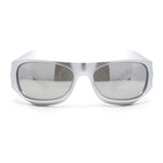 Trendy Exaggerated Curved Sport 90s Plastic Runway Sunglasses