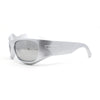 Trendy Exaggerated Curved Sport 90s Plastic Runway Sunglasses