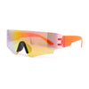 Boys Color Mirror Futuristic Robotic Shield Curved Wrap Sunglasses