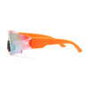 Boys Color Mirror Futuristic Robotic Shield Curved Wrap Sunglasses