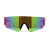 Boys Color Mirror Futuristic Robotic Shield Curved Wrap Sunglasses