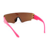 Boys Color Mirror Futuristic Robotic Shield Curved Wrap Sunglasses