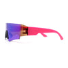 Boys Color Mirror Futuristic Robotic Shield Curved Wrap Sunglasses