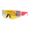 Boys Color Mirror Futuristic Robotic Shield Curved Wrap Sunglasses