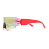 Boys Color Mirror Futuristic Robotic Shield Curved Wrap Sunglasses