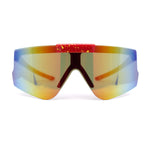 Boys Xloop Color Mirror Futuristic Large Shield Wrap Sport Sunglasses