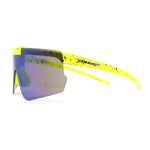 Boys Xloop Color Mirror Futuristic Large Shield Wrap Sport Sunglasses