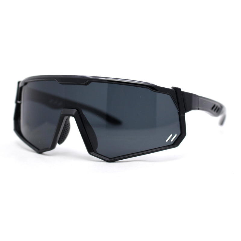 Mens Mirrored Paint Splatter 80s Shield Plastic Sport Sunglasses