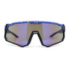 Mens Mirrored Paint Splatter 80s Shield Plastic Sport Sunglasses