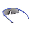 Mens Mirrored Paint Splatter 80s Shield Plastic Sport Sunglasses