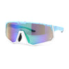 Mens Mirrored Paint Splatter 80s Shield Plastic Sport Sunglasses