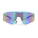 Mens Mirrored Paint Splatter 80s Shield Plastic Sport Sunglasses