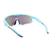 Mens Mirrored Paint Splatter 80s Shield Plastic Sport Sunglasses