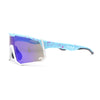 Mens Mirrored Paint Splatter 80s Shield Plastic Sport Sunglasses