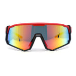 Mens Mirrored Paint Splatter 80s Shield Plastic Sport Sunglasses