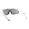 Mens Mirrored Paint Splatter 80s Shield Plastic Sport Sunglasses