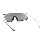 Mens Mirrored Paint Splatter 80s Shield Plastic Sport Sunglasses