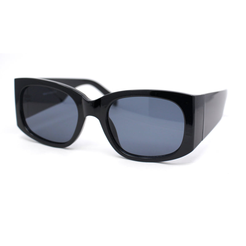 Womens Thick Temple Mod Fashion Rectangle Plastic Chic Sunglasses