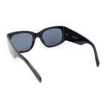 Womens Thick Temple Mod Fashion Rectangle Plastic Chic Sunglasses