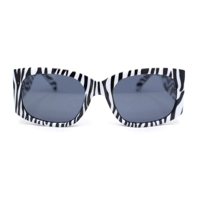 Womens Thick Temple Mod Fashion Rectangle Plastic Chic Sunglasses