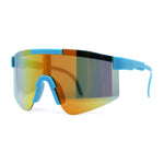 Boys Kids Rimless Color Mirror Neon Wrap Curved Sport Sunglasses