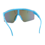 Boys Kids Rimless Color Mirror Neon Wrap Curved Sport Sunglasses