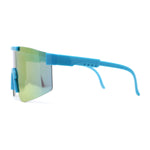 Boys Kids Rimless Color Mirror Neon Wrap Curved Sport Sunglasses