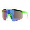 Boys Kids Rimless Color Mirror Neon Wrap Curved Sport Sunglasses