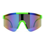 Boys Kids Rimless Color Mirror Neon Wrap Curved Sport Sunglasses