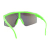 Boys Kids Rimless Color Mirror Neon Wrap Curved Sport Sunglasses