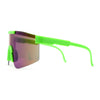 Boys Kids Rimless Color Mirror Neon Wrap Curved Sport Sunglasses