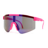 Boys Kids Rimless Color Mirror Neon Wrap Curved Sport Sunglasses