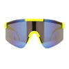 Boys Kids Rimless Color Mirror Neon Wrap Curved Sport Sunglasses