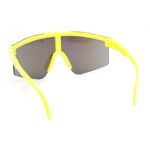 Boys Kids Rimless Color Mirror Neon Wrap Curved Sport Sunglasses