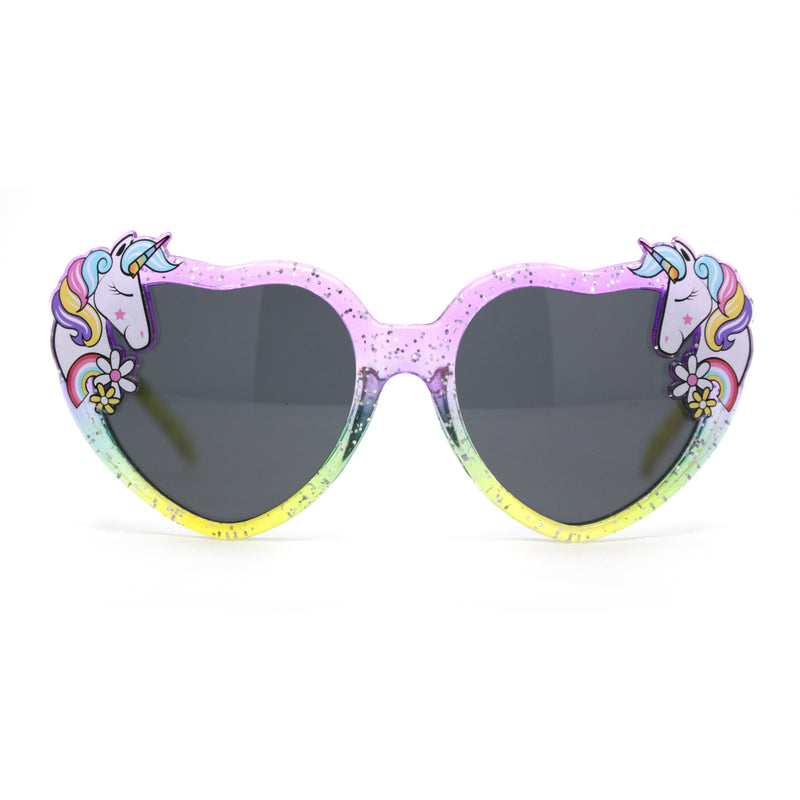 Girls Kids Unicorn Badge Tie Dye Glitter Plastic Hippie Sunglasses