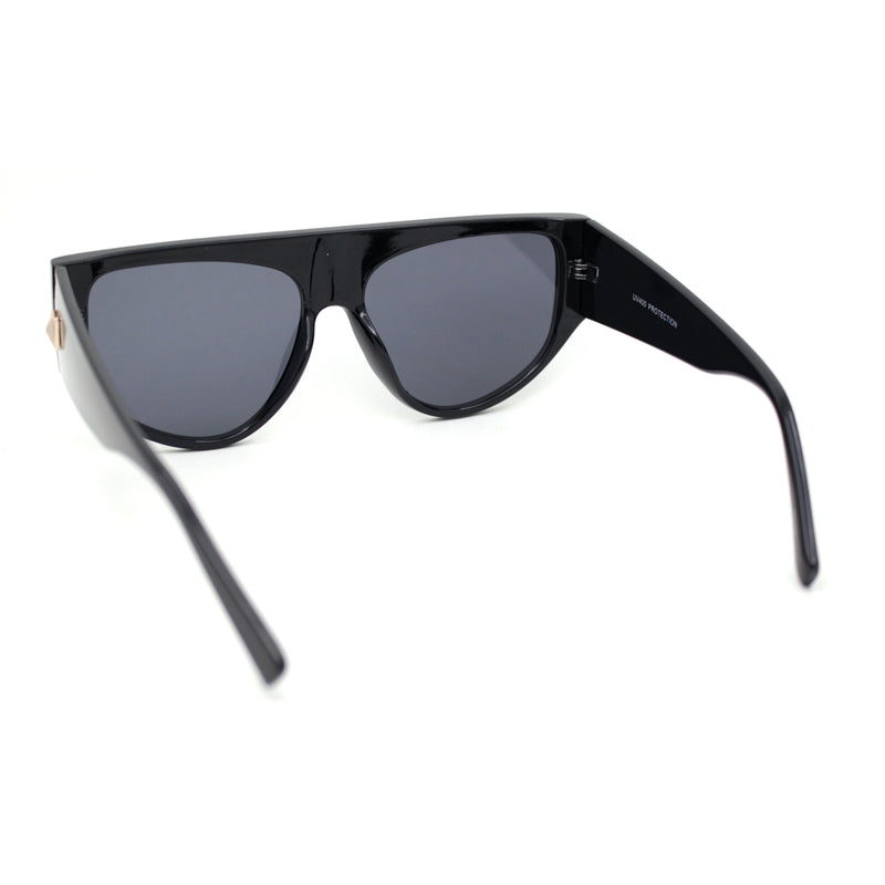 Womens Flat Top Futurism Triangular Plastic Thick Arm Sunglasses