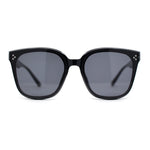 Womens Inset Lens Horn Rim Retro Plastic Chic Sunglasses